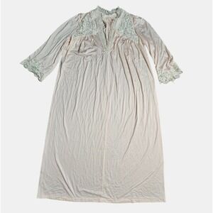 Vintage Bert Yelin for Iris Satin Lace‎ Trim Nightgown Dress M Cottagecore NWT